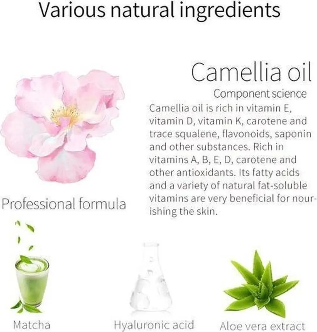 Mitomo Camellia Flower Oil & Matcha Gezichtsmasker 25ml - Wit