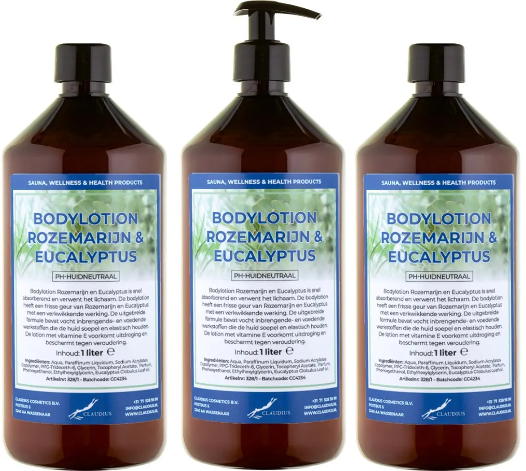 Splashbox Cosmetics Rozemarijn & Eucalyptus Bodylotion 3L - 3 Stuks