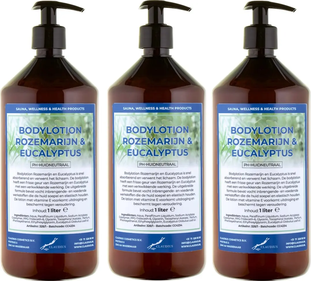 Splashbox Cosmetics Rozemarijn & Eucalyptus Bodylotion 3L - 3 Stuks