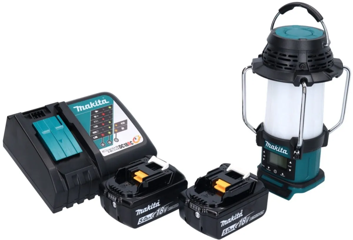 Makita DMR055RT Accu-radio 18V - 360° Zaklamp + 2x 5,0Ah + Oplader