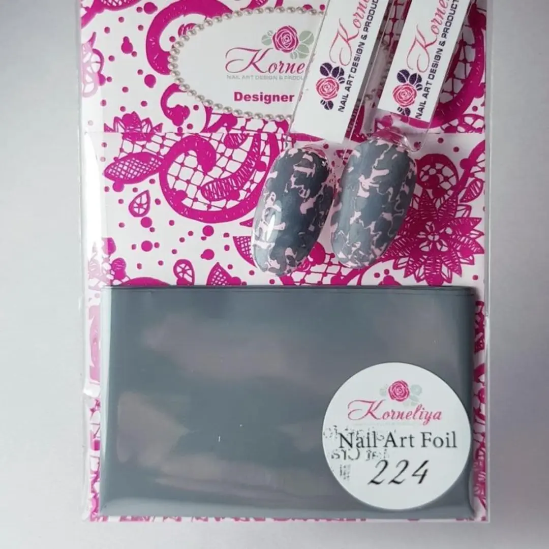 Korneliya Nailart Folie Transfer Mat Craquelé Duifgrijs 224