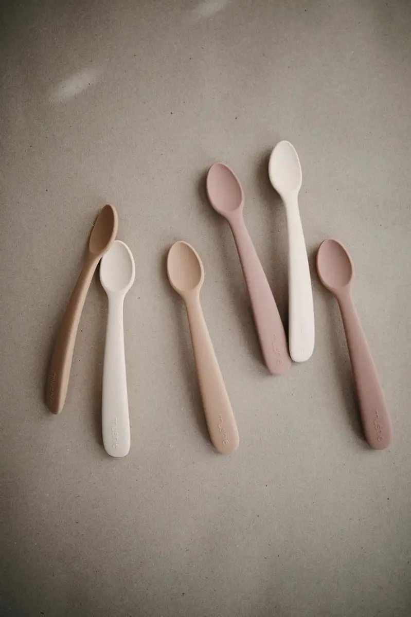 Mushie Kinderbestek Set Lepels - Dried Thyme/Naturel
