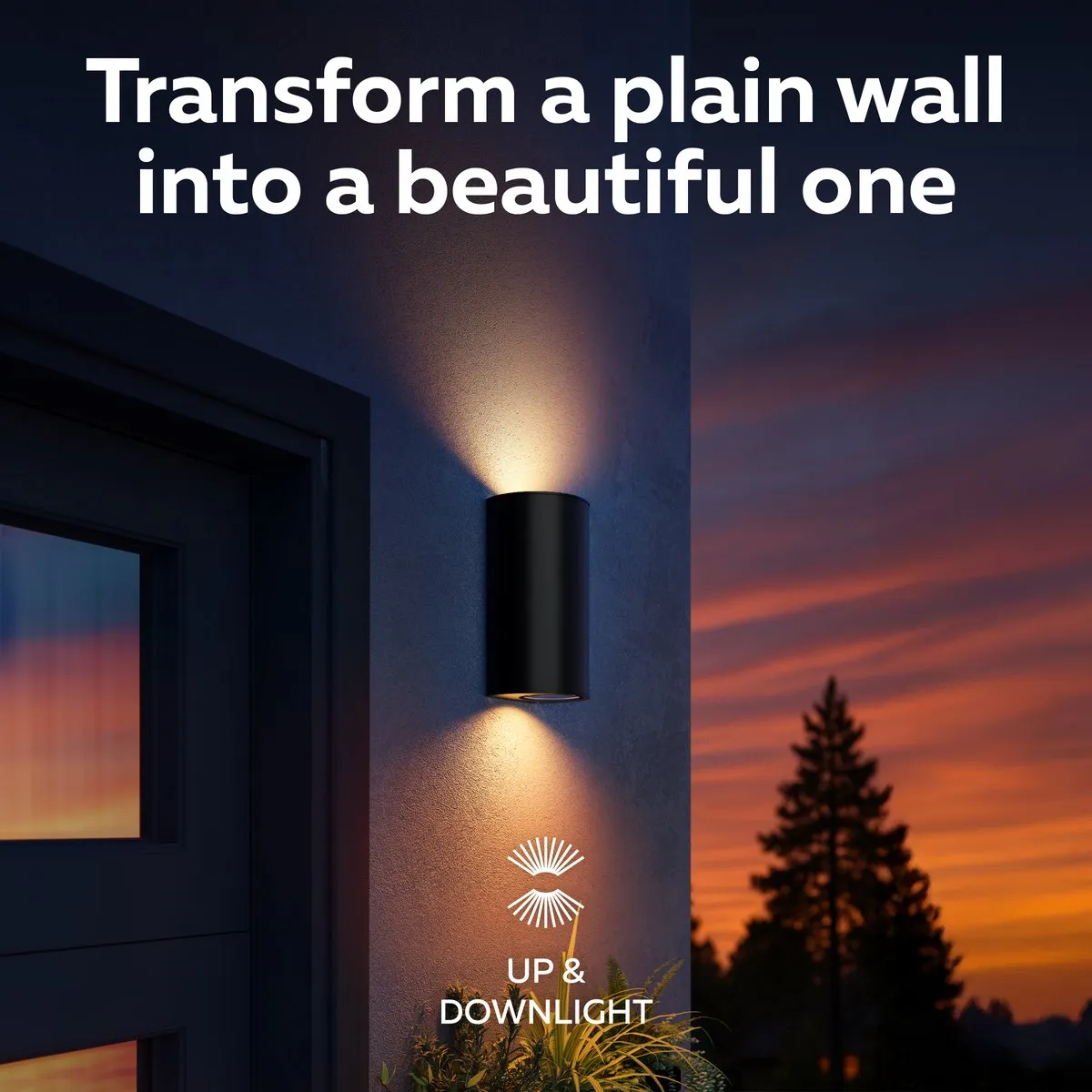 Calex Monza Outdoor Wandlamp GU10 - 2x IP54 Zwart - afbeelding 6 van 6