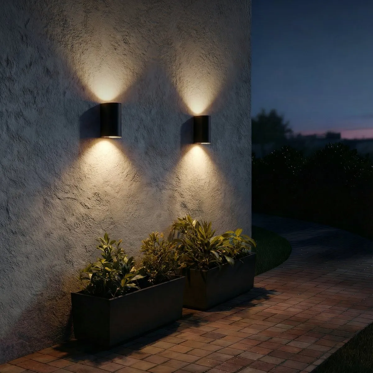 Calex Monza Outdoor Wandlamp GU10 - 2x IP54 Zwart