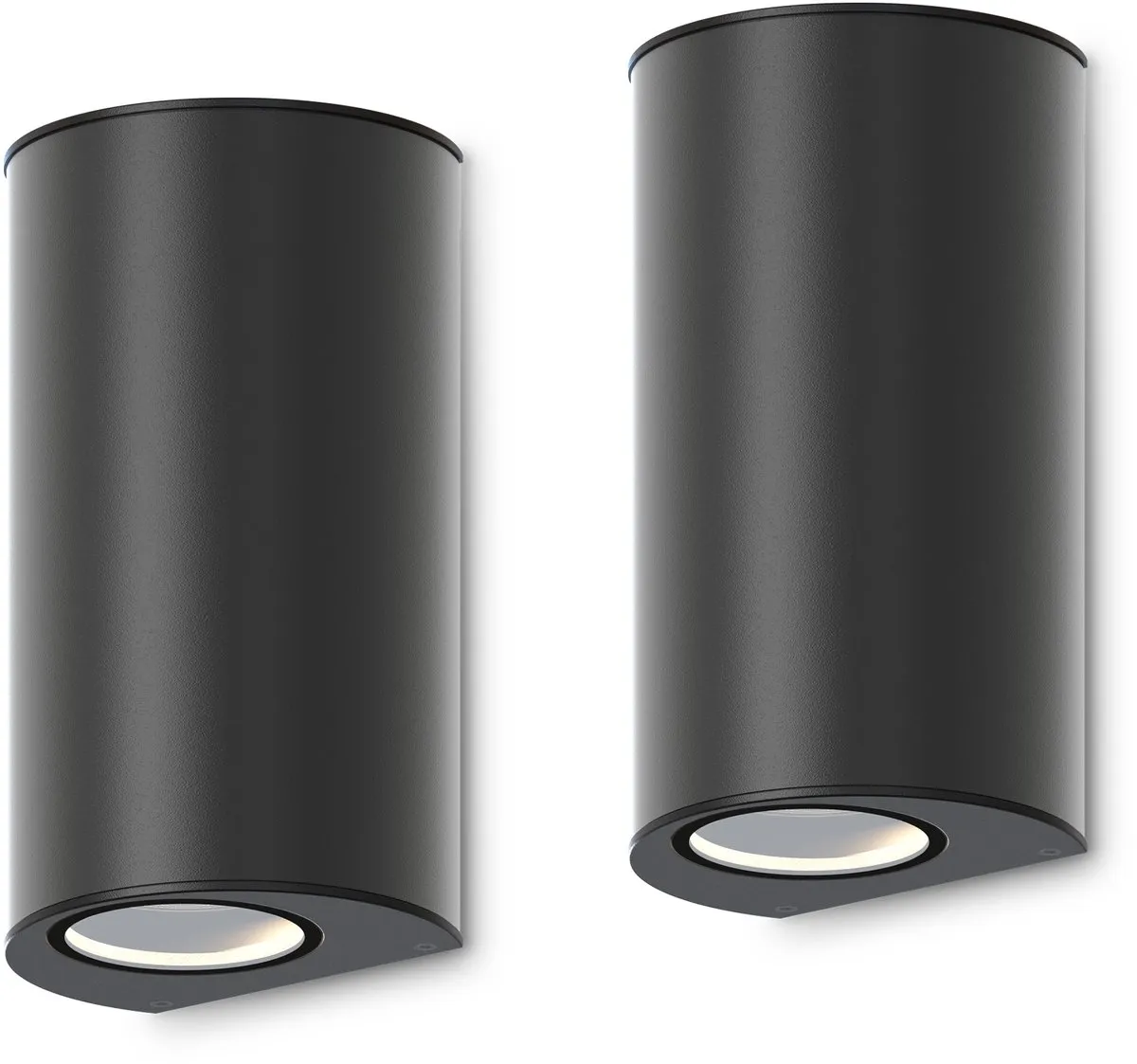 Calex Monza Outdoor Wandlamp GU10 - 2x IP54 Zwart