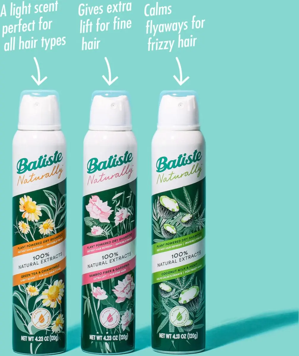 Batiste Naturally Droogshampoo Green Tea & Chamomile - 6x200ml