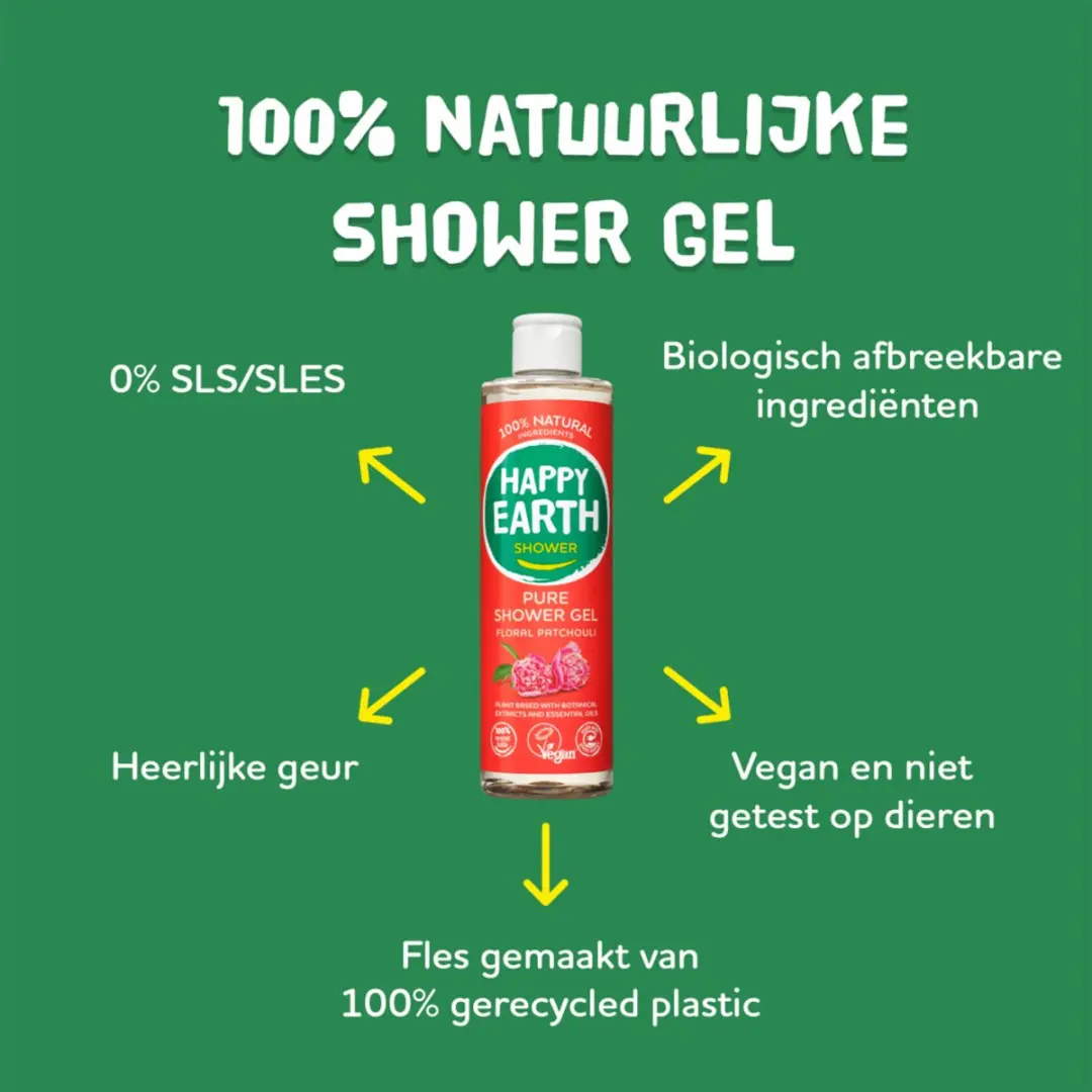 Happy Earth Douchegel Floral Patchouli 300ml