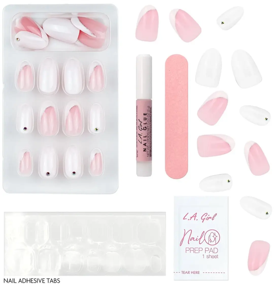 L.A. Girl Luxe Shine Fave Nail Tips Everlasting Nude - 24 Stuks