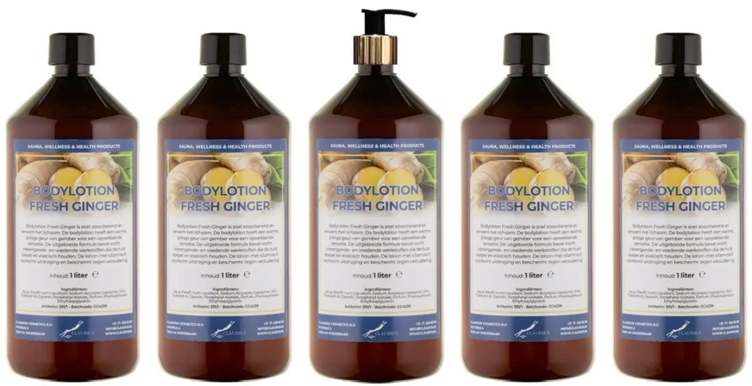 Splashbox Cosmetics Bodylotion Fresh Ginger 1L - 5 Stuks