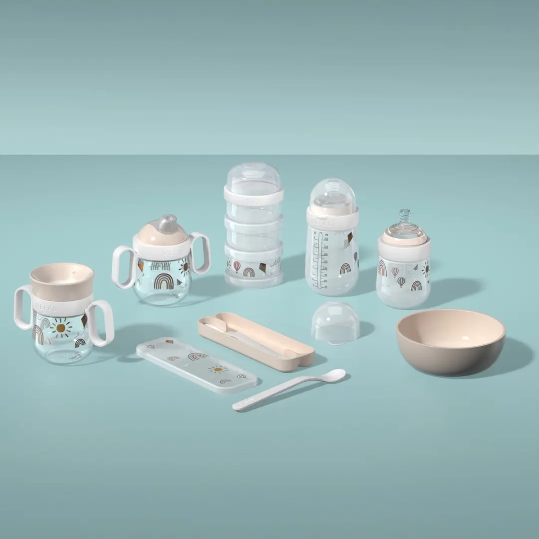 Mepal Babyset Mio 300ml - Kinderschaaltje met Lepels - 3 Stuks