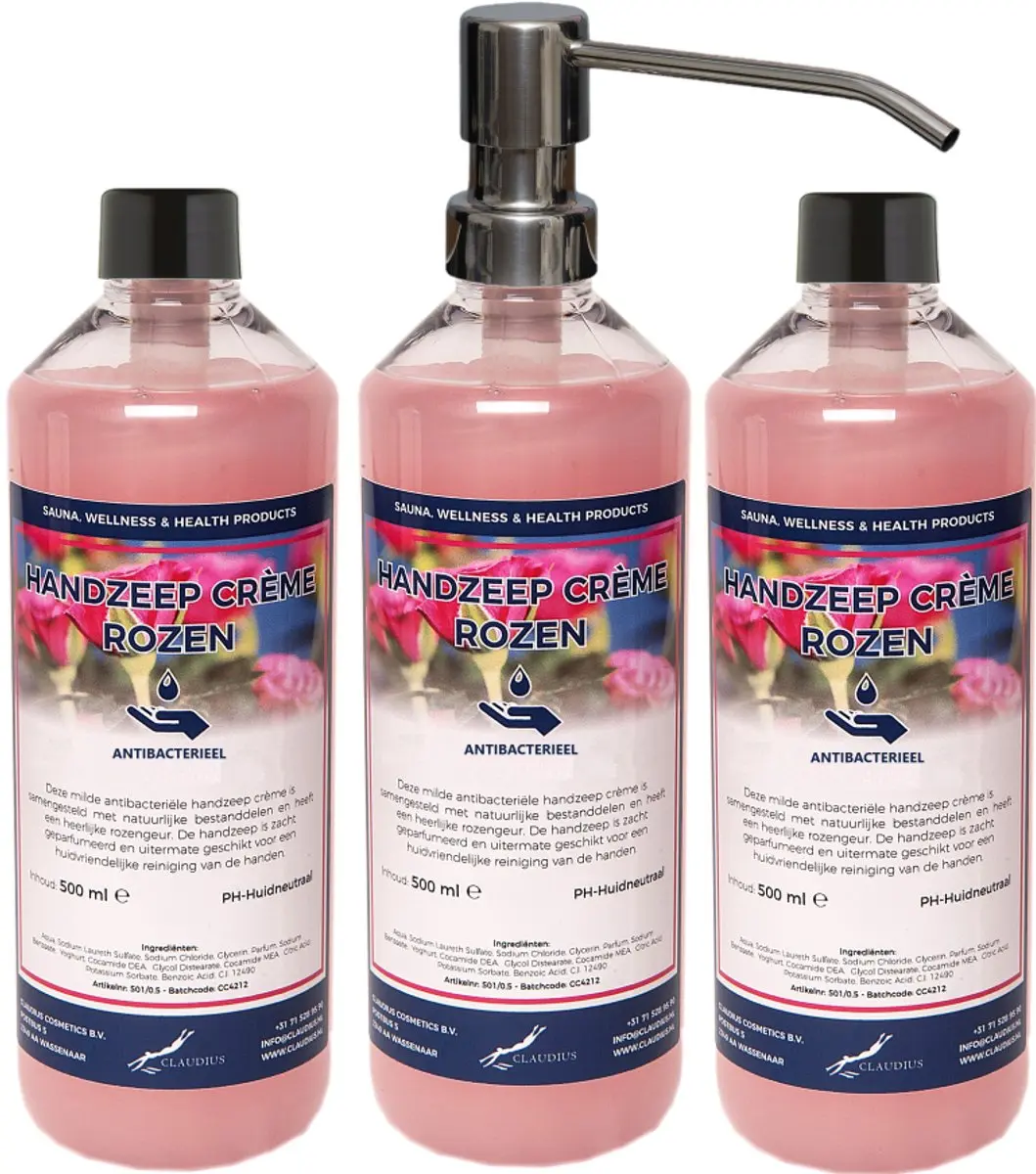 Splashbox Cosmetics Handzeep Crème Rozen 500ml