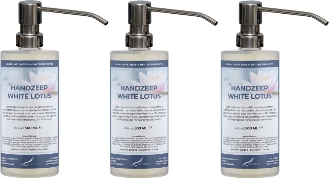 Splashbox Cosmetics Handzeep White Lotus 500ml - 3 Stuks