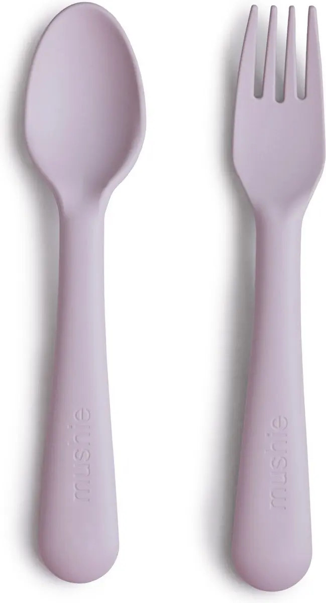 Mushie Kinderservies - Vork & Lepel - 2-delig - Ivory