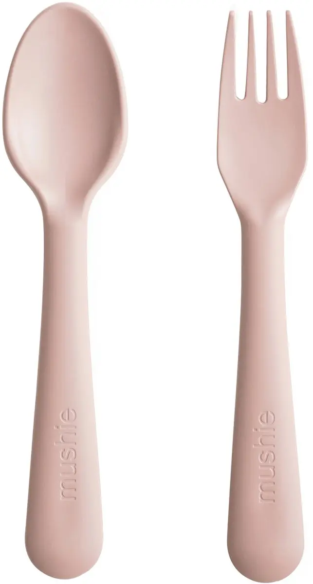 Mushie Kinderservies - Vork & Lepel - 2-delig - Ivory