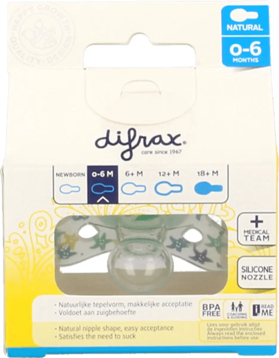 Difrax Fopspeen Combi 0-6Mnd - Assorti