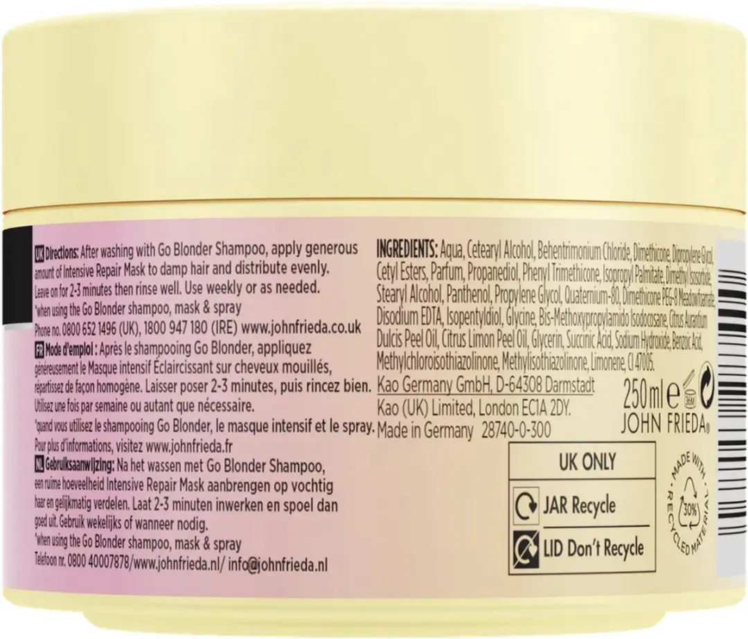 John Frieda Go Blonder Haarmasker 250ml