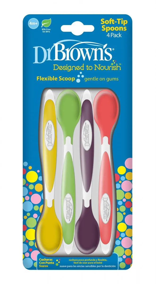 Dr. Brown's Soft-tip Lepeltjes - 4 Stuks - Multicolor