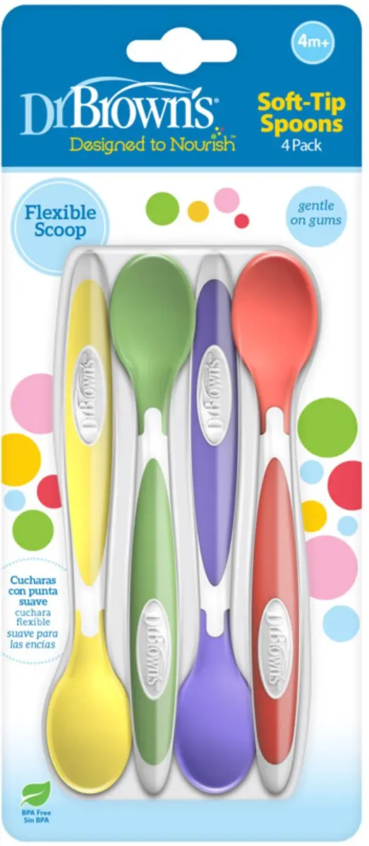 Dr. Brown's Soft-tip Lepeltjes - 4 Stuks - Multicolor