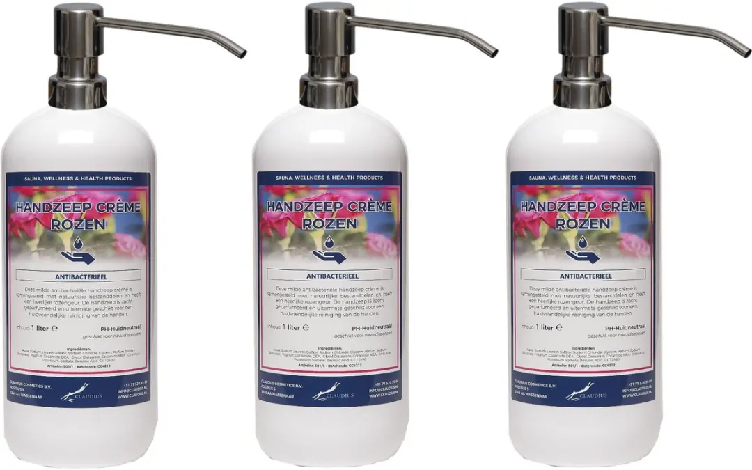 Splashbox Cosmetics Handzeep Crème Rozen 1L - 3 Stuks