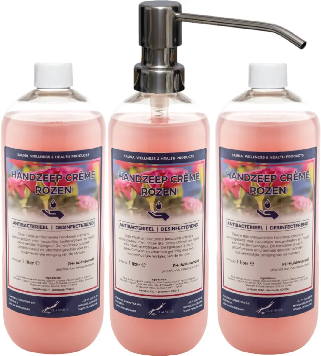 Splashbox Cosmetics Handzeep Crème Rozen 1L
