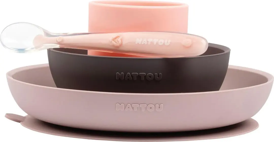Nattou Silicone Kinderservies 4-delig