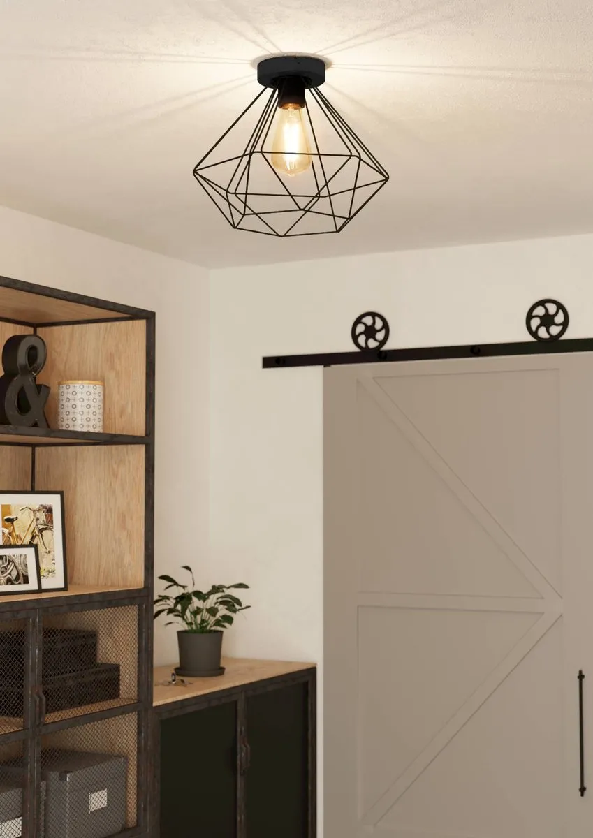 Eglo Tarbes Plafondlamp E27 - Ø32,5cm - Zwart