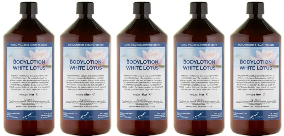 Splashbox Cosmetics Bodylotion White Lotus 1L - 5 Stuks