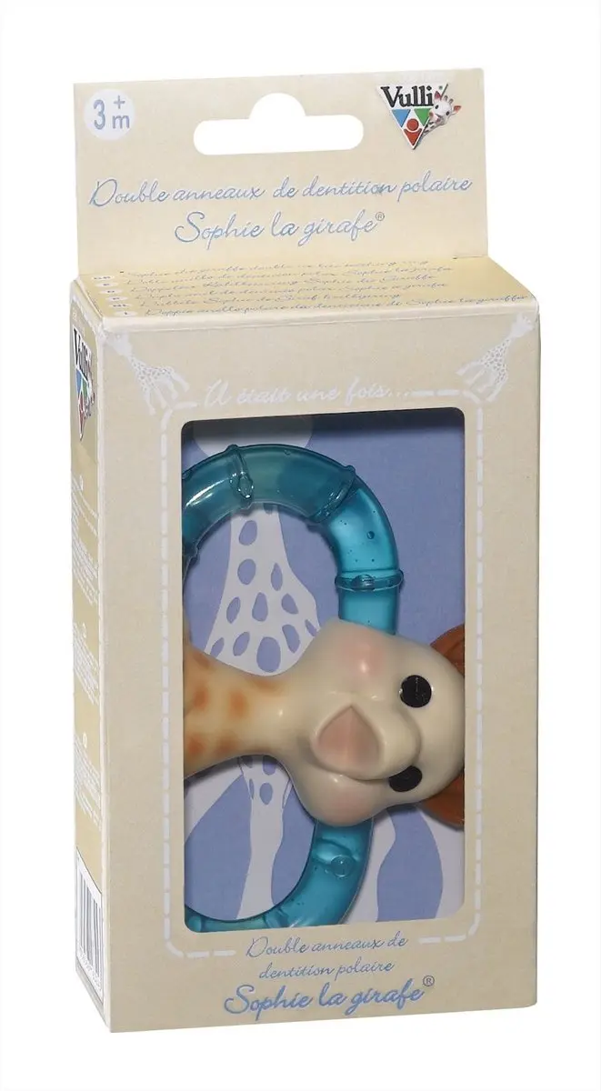 Sophie de Giraf Dubbele Koelbijtring - Bijtspeelgoed Baby - Wit/Beige/Blauw - afbeelding 6 van 6