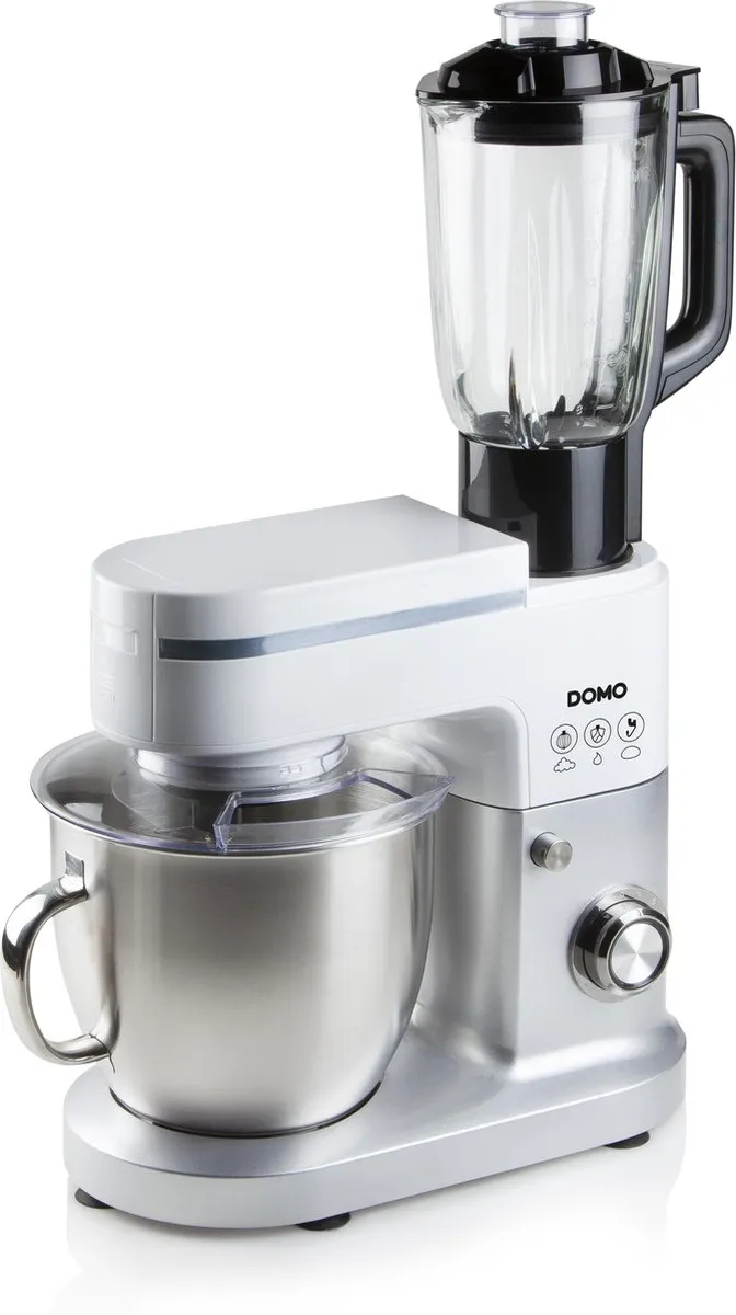 Domo DO9231KR Keukenmachine 1200W - 6L - Wit/Zilver