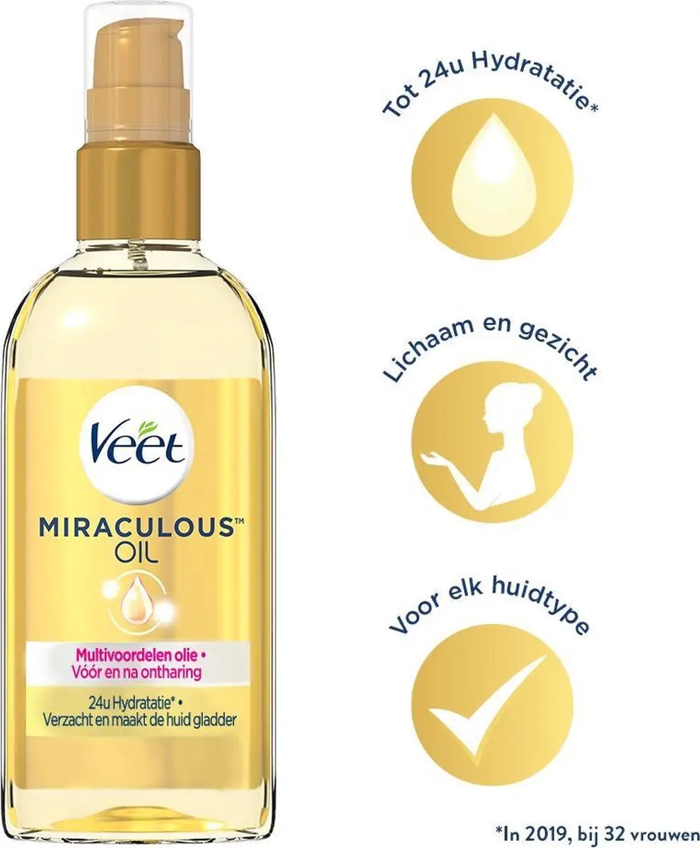 Veet Miraculous Oil Ontharingscreme Oksels 100ml - 6 Stuks