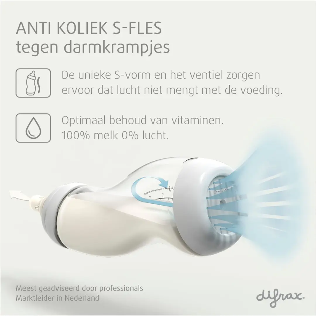 Difrax Brede S-fles 310ml - Anti-colic - Pistachio