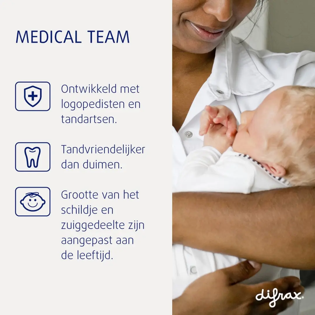Difrax Natural Fopspeen Woezel & Pip Lichtblauw - 0-6 Maanden - 2 Stuks - afbeelding 6 van 6