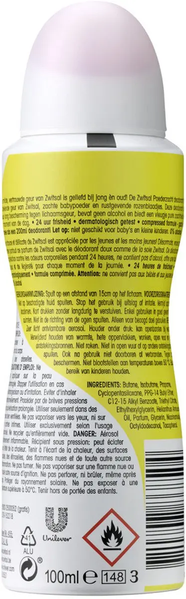 Zwitsal Poederzacht Deodorant Spray 6x100ml