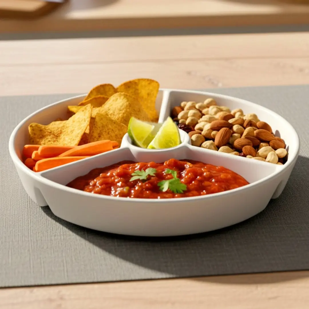 Excellent Houseware Porseleinen Snackbord 19cm - Wit