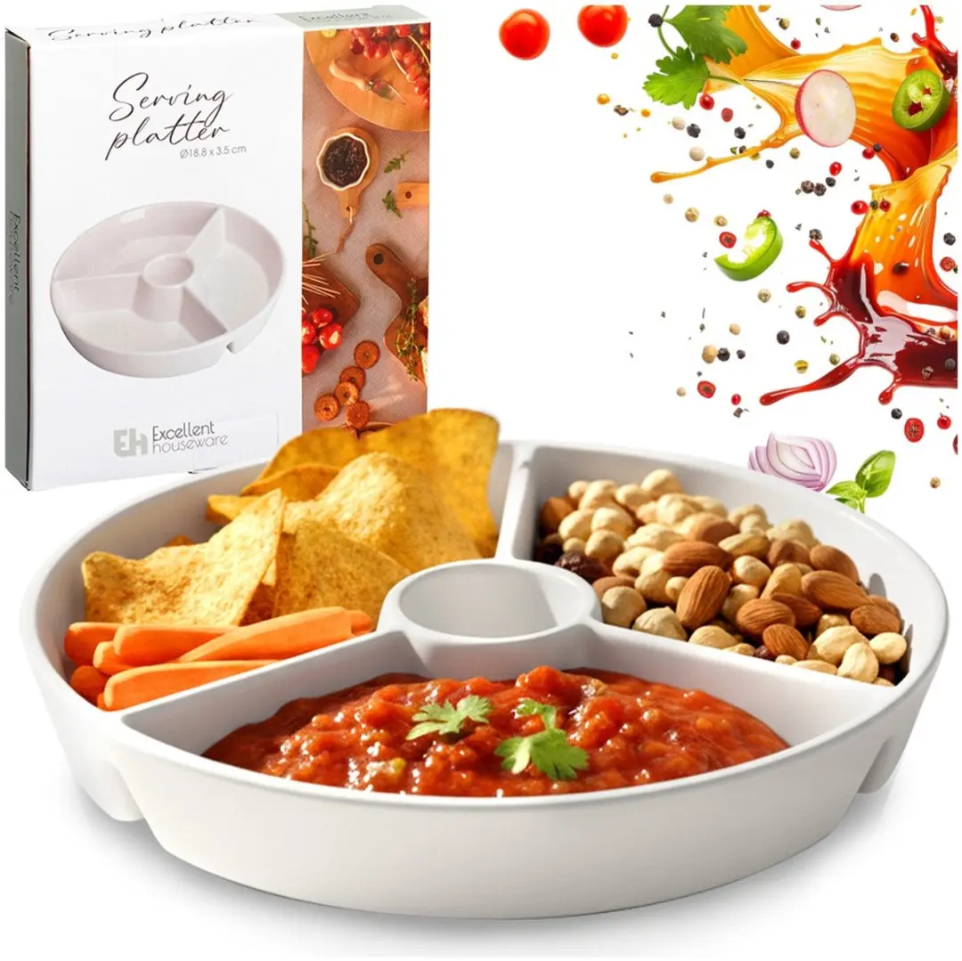 Excellent Houseware Porseleinen Snackbord 19cm - Wit