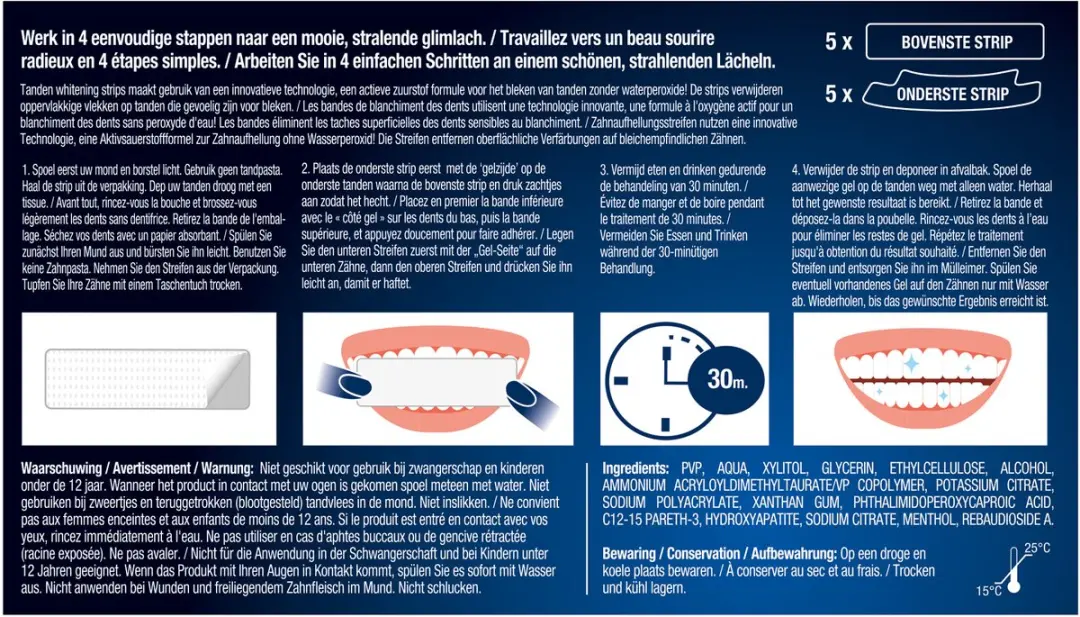 Lucovitaal Whitening Tandenstrips - 5 Sets