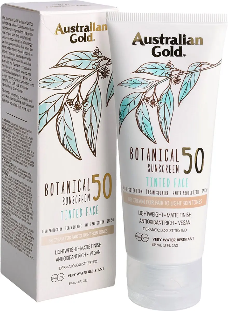 Australian Gold Botanical Tinted SPF 50 Gezichtcrème - 88ml - Licht