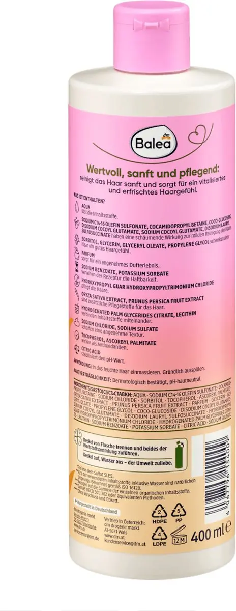Balea Natural Beauty Shampoo 400ml