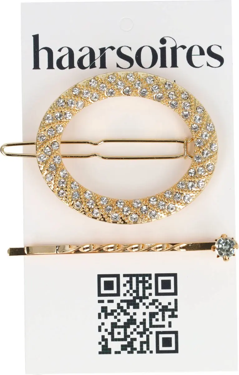 Haarsoires Haarspeld 4,5cm - Glitter Steentjes Goud - 2 Stuks