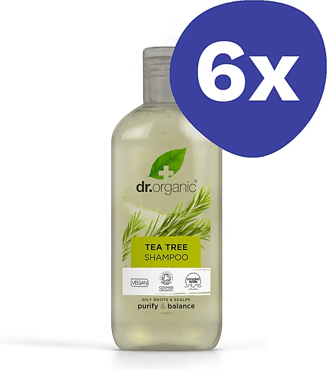 Dr Organic Tea Tree Shampoo - 6x 265ml