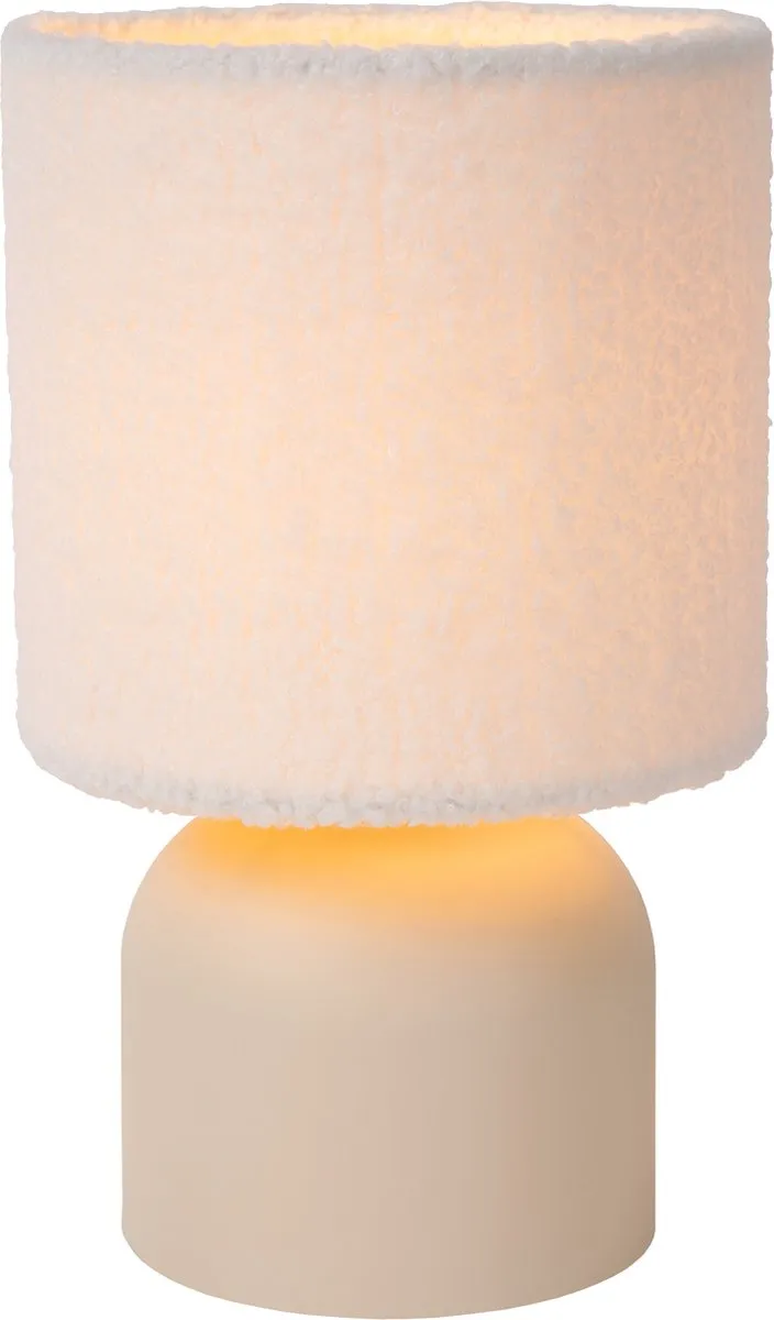 Lucide Woolly Tafellamp Ø16cm - Beige