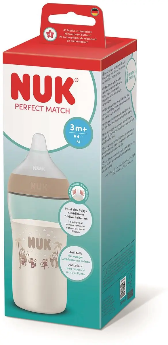 NUK Perfect Match PP Babyfles 260ml - Speen M - 3+ Maanden