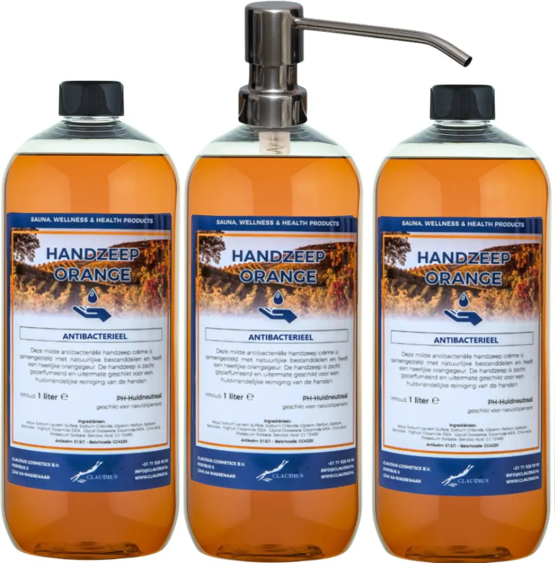 Splashbox Cosmetics Handzeep Orange 1L - 3 Stuks