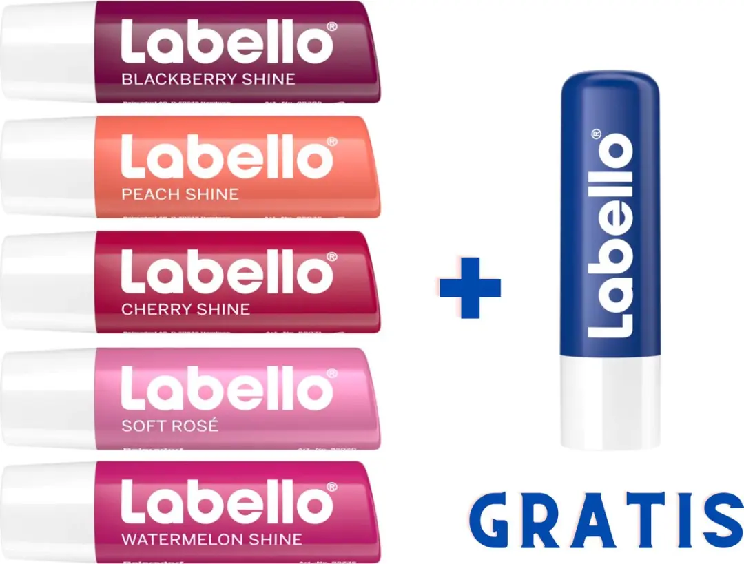 Labello Fruity Shine Lippenbalsem - 20 Stuks (6x5.5ml) - Multi Color
