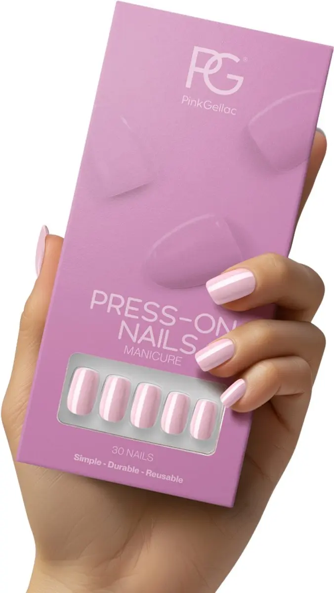 Pink Gellac 388 Rosewater Pink Press On Nagels