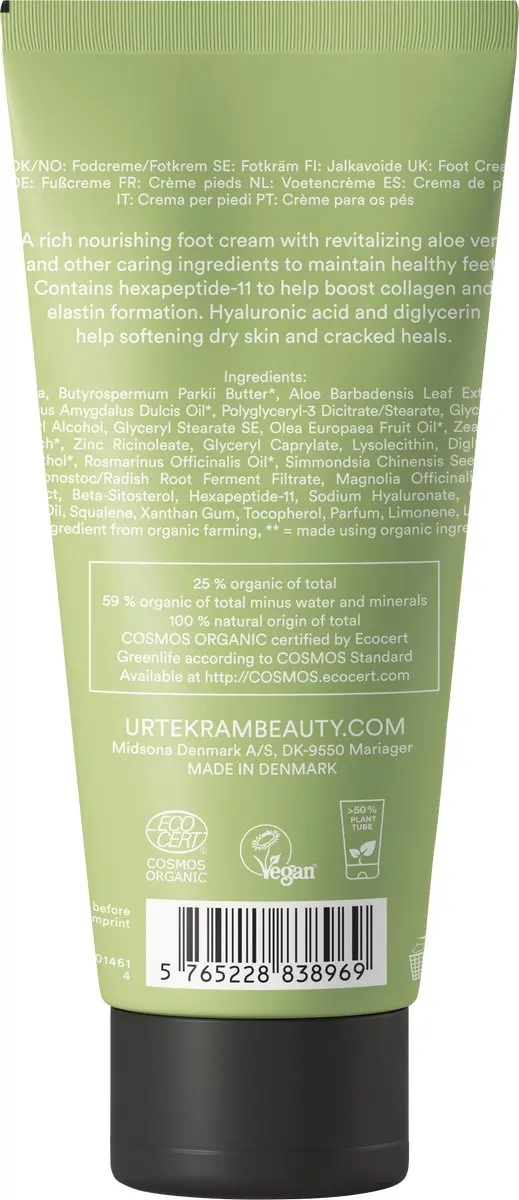 Urtekram Aloë Vera Voetcrème 100ml