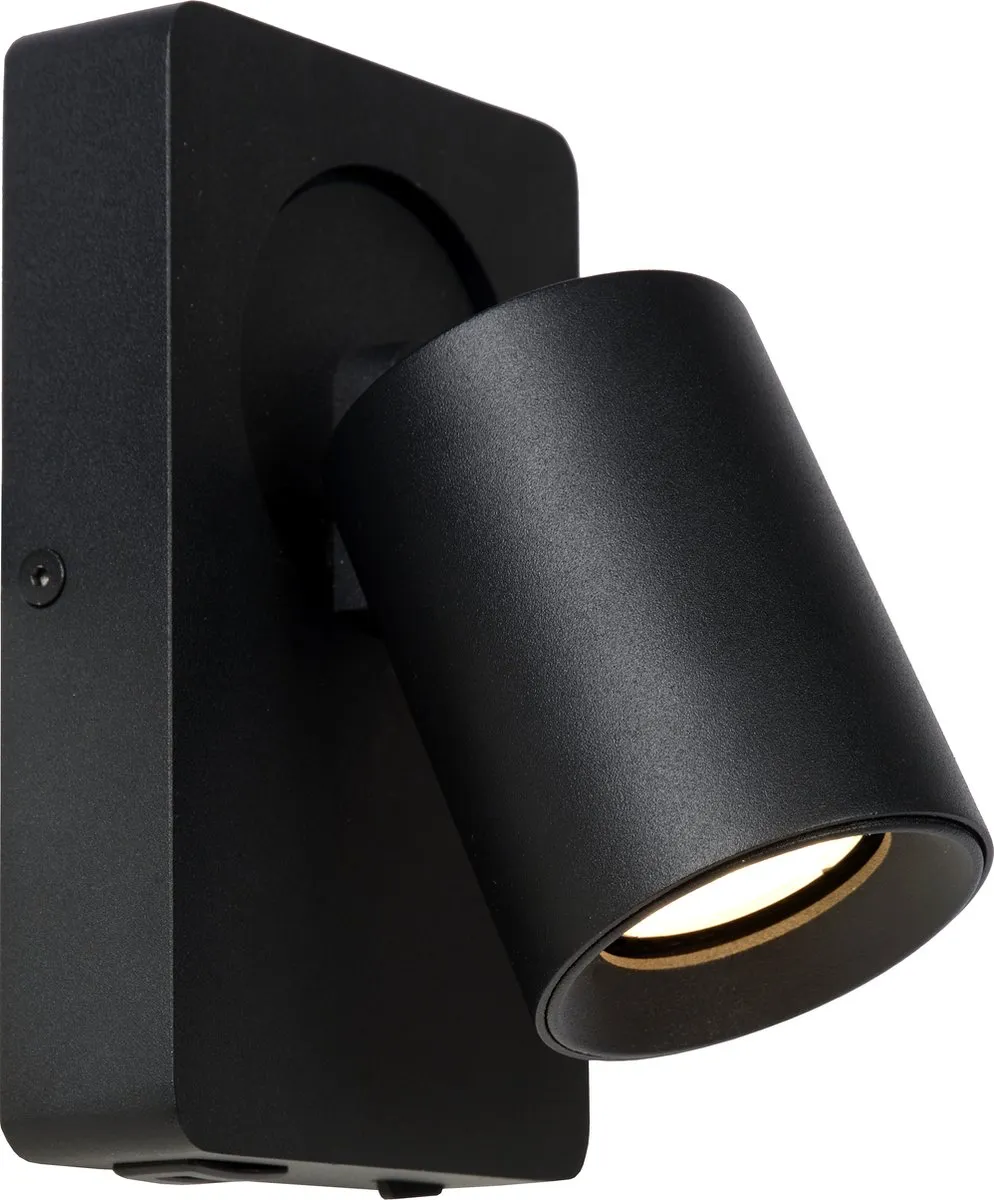 Lucide Nigel Bedlamp/Wandlamp GU10 5W - Zwart