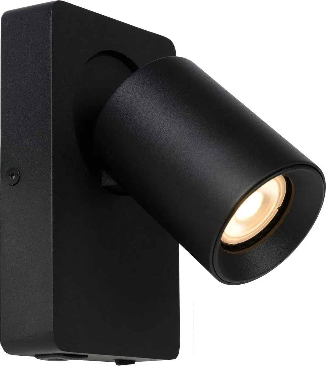 Lucide Nigel Bedlamp/Wandlamp GU10 5W - Zwart
