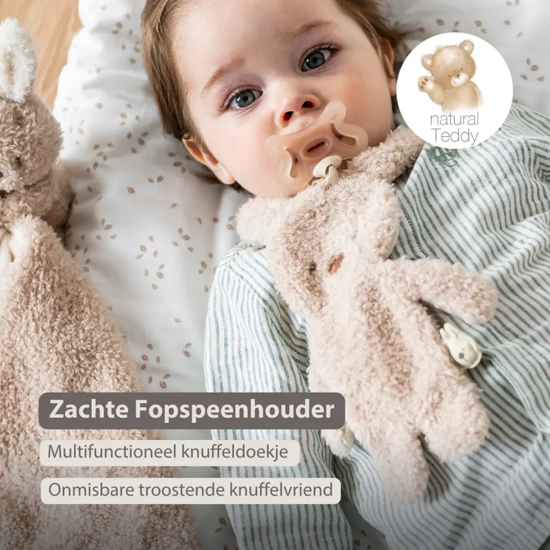 Nattou Teddy Fopspeenhouder - Konijn - 26cm - Beige
