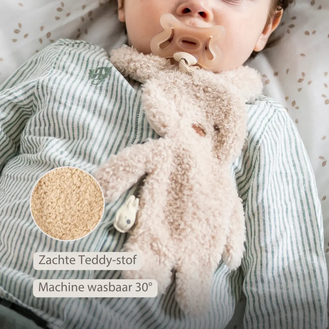 Nattou Teddy Fopspeenhouder - Konijn - 26cm - Beige - afbeelding 6 van 6